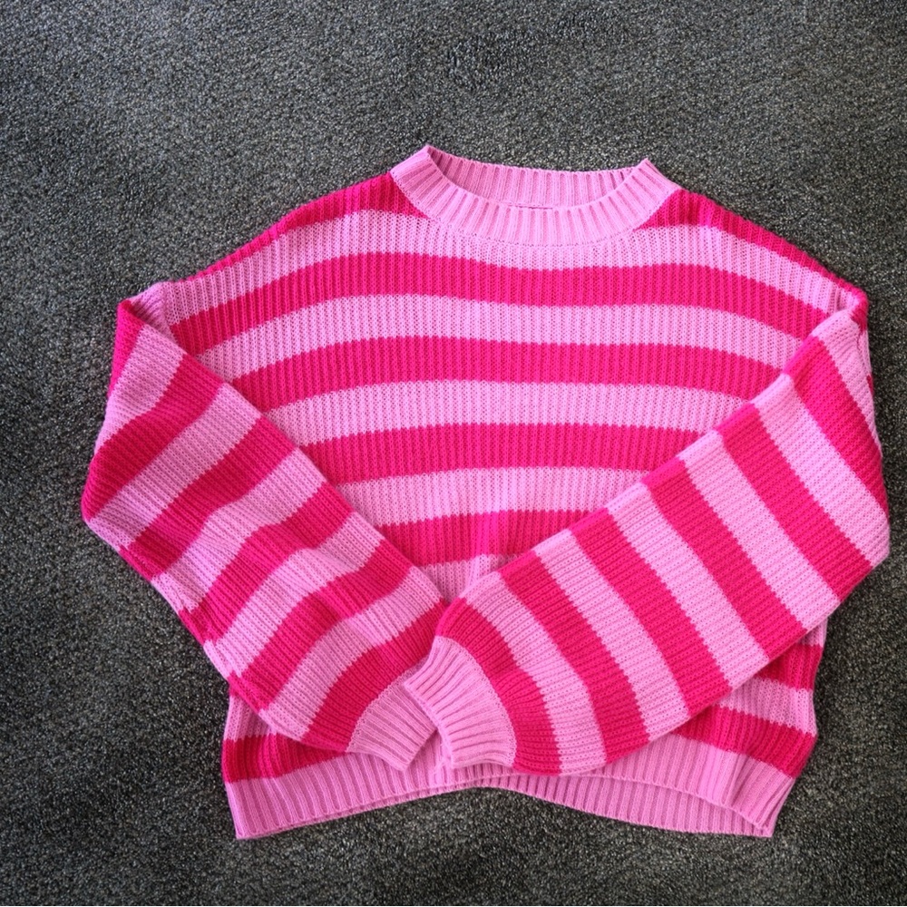 Cutest pink striped sweater